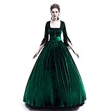 YEBIRAL Damen 3/4 Ärmel Renaissance Mittelalter Kleid Vintage Gothic Palaststil Viktorianischen Königin Kostüm Maxik