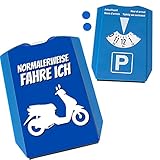 Parkscheibe mit Spruch: Normalerweise fahre ich Roller Geschenk für einen Rollerfahrer zum Geburtstag oder als Mitbringsel zum Führerschein tolle Geschenk