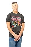 Marvel Herren Iron Man Blast T-Shirt, Schwarz, L