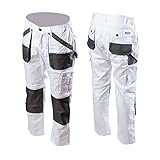 Brixton Malerhose 2in1 Arbeitshose Arbeitsshorts Gartenhose Montagehose Sicherheitshose Shorts Hose weiß (54)