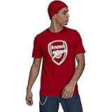 adidas Men's 2021-22 Arsenal Blurred Badge Logo Tee (Scarlet, X-Large)