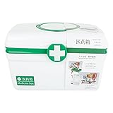 XIAOQIAO Not-Erste-Hilfe-Box Organizer Rettungsdroge Survival Kit Tragbare Lagerung für Haushaltsüberlebensdekoration (Color : Green, Größe : Large)