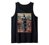 Da Vinci Mona Lisa Art mit Rennrad Fahrrad Radsport Bike Tank Top