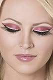 Smiffys Fever Damen Falsche Wimpern mit Glitzer, Mit Kleber, One Size, Schwarz und Silber, 30279