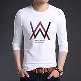 Staright 2019 Herbst langärmelige Herren T-Shirt Persönlichkeit Rundhalsausschnitt Koreanische Jugend lässig Herren T-Shirt Langarmhemd Großhandel W-weiß XXXXL