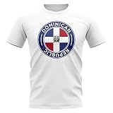Airosportswear Dominican Republic Football Badge T-Shirt (White)