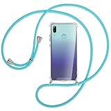 mtb more energy® Handykette kompatibel mit Huawei P Smart 2019, Honor 10 Lite (6.21'') - türkis - Smartphone Hülle zum Umhängen - Anti Shock Strong TPU C