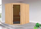 FinnTherm Innensauna Ria mit Eckeinstieg aus Holz Innensauna mit 68 mm Wandstärke Saunakabine I