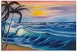 JRLDMD Wandbilder Wohnzimmer Bob Ross Ocean Oil Paintin Gemälde Poster Dekor Bild Leinwand Wand Bilder Poster Bild40x60cm x1 R