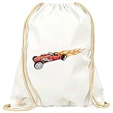 Turnbeutel 'Cobra Sportwagen Auspuff Feuer Flammen America Amy USA Auto Car Luxus Breitbau V8 V12 Motor Felge Tuning Mustang Cobra' mit Kordel - 100% Baumwolle- Gymbag- Rucksack- Sportb