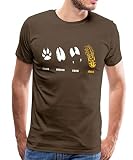 Spreadshirt Jäger Fuchs REH Eber Fährte Männer Premium T-Shirt, 4XL, Edelb