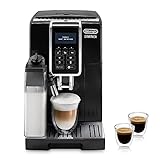 De'Longhi Dinamica ECAM 350.55.B Kaffeevollautomat mit Milchsystem, Cappuccino, Espresso und Kaffee auf Knopfdruck, Digitaldisplay mit Klartext, 2-Tassen-Funktion, Großer 1,8 Liter Wassertank, Schw