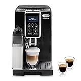 De'Longhi Dinamica ECAM 350.55.B Kaffeevollautomat mit Milchsystem, Cappuccino, Espresso und Kaffee auf Knopfdruck, Digitaldisplay mit Klartext, 2-Tassen-Funktion, Großer 1,8 Liter Wassertank, Schw