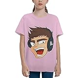 Classic Logo Merch Kleidung für Unisex Teens Jungen Mädchen T-Shirt - Kurzarm Teen T Shirt, Lazarbeam Pink, S