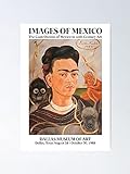 AZSTEEL Frida Kahlo Exhibition Art Poster - Self-Portrait with Monkey 1988 Best Gift 11.7'x16.5' for Friends Family
