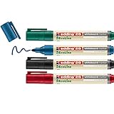 edding 28 Ecoline Whiteboardmarker Set - bunte Farben - 4 Whiteboard Stifte - Rundspitze 1,5-3 mm - Boardmarker abwischbar - Whiteboard, Flipchart, Pinnwand, Memoboard - Sketchnotes - nachfüllb