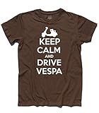 3stylershop Herren T-Shirt Keep Calm And Drive Vespa - MODS Style, TU0151100-Cioccolato-L, Braun, TU0151100-Cioccolato-L Larg