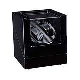 JQCHY Uhrenwickler - 2-stellige Ebenholzmusterfarbe Mechanische Uhr Automatische Aufzugsvorrichtung Herren- und Damenuhr Aufbewahrungsbox Haushaltsstummschaltung Antimagnetischer Uhrenschüttler (F