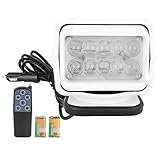 Focket Boot Suchscheinwerfer, 12V 50W LED IP56 Wasserdicht 360 Rotation Auto Arbeitslampe Fernbedienung Marine Spotlight Deckenleuchte mit Magnetfuß für Yacht, Küstenwache, LKW usw(White-2)