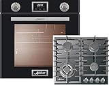 Kaiser Gas Herdset Autark,Kaiser Eg 6374 SP Einbau Gasbackofen Schwarz, Kaiser KCG 6383 Gaskochfeld 60 cm,Gas Herd mit Selbstreinigung,Gas-Control,Gas Einbau-Backofen,Schwarz Gas Kochfed,Erdgas Fl.G
