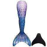 GNFUN Meerjungfrauenschwanz zum Schwimmen mit Meerjungfrau Flosse 100-170cm Höhe,Schwimmen Kostüm Kinder, Erw