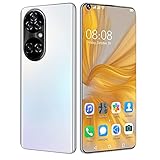 JYSSH Smartphone ohne Vertrag, P50pro+ 7.3 Zoll Günstiges Handy Android 10 Octa-core, 4600mAh Akku 8GB RAM 256GB Speicher, 32MP+50MP Kamera, Face ID/Fingerabdruck/GPS 4G Dual SIM,White-EU
