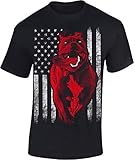 T-Shirt: American Pitbull - USA Hunde Shirt für Herren Damen Mann Männer Frau-en - Pit-Bull Dog Hund Herrchen Frauchen Gassi Amerika Kampfhund Boxer Kampf-Sport Trikot Geschenk-Idee (L)