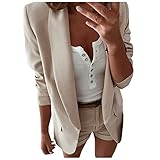 Hirolan Damen Lang Blazer Langarm Knopf Revers Damenjacke Strickjacke Cardigan Jacke Winter Lose Top Langarm Casual Damen Bürokleidung Mantel Bluse Jacke lauschig