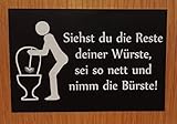 Gravola Toilettenschild Lustiges Schild WC Toilette Sauber Halten Klebeschild (Schwarz)