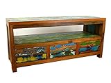 livasia Java Sideboard aus recyceltem Teakholz | TV-Bank aus Buntem Massivholz | Phonoschrank | HiFi-Möbel der Marke Asia Wohnstudio (Handarbeit)