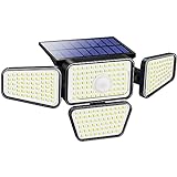 Solarlampen für außen mit Bewegungsmelder ,Jior 270 LED Solarleuchten für außen IP65 LED Strahler Außen 270° Drehbare Solar Außenw