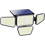 Solarlampen für außen mit Bewegungsmelder ,Jior 270 LED Solarleuchten für außen IP65 LED Strahler Außen 270° Drehbare Solar Außenw