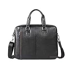 Hanpiyigdjb Herren Umhängetasche, Aktentasche Männer Tasche Business Handtasche Herren Laptop Umhängetasche Handtasche Haut Herren Aktentasche Schwarz (Color : Black)