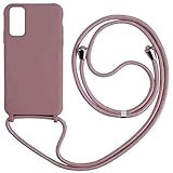 Tian_xi Handyhülle Kompatibel mit iPhone 13 Halsband Lanyard Silikonhülle,Soft Silikon Smartphone Necklace Hülle (Rose Gold)