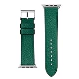LAUT | Milano Watch Strap for Apple Watch Series 1/2/3/4 | Genuine Italian Leather | Classic Italian Style | Stainless Steel Clasp & Connectors (42mm / 44mm • Emerald)