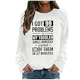 GFGHH T-Shirt Damen Oversized Mode Lose Rundhals Oberteile Vintage Drucken Bluse Streetwear Sport Sweatshirt Teenager Mädchen Tunika Tops Pullover Letter Print Casual Langarm Sportbekleidung H