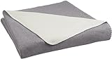 Amazon Basics - Fleecedecke, 150 x 200 cm, Grau/Cremefarb