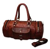 Jaald 40 cm Echt Leder Ledertasche Weekender Gepäck Reisetasche Reisegepäck Sporttasche Duffel Tasche Wochenendtrip Handgepäck Duffel Gym Bag Wasserdicht Carry on Tasche für Männer Frauen Geschenk