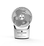 Fakir Prestige TVC 360 - Leiser Designer-Tischventilator mit Fernbedienung I Ventilator mit Timer-Funktion, vertikaler 90°-Oszillation, 3 Geschwindigkeitsstufen & 360-Grad-Belüftung I Weiß/Schw