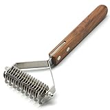 onebarleycorn – Premium Hundebürste und Katzenbürste Fellpflege,17+9 doppelseitige Zähne, Entfernt Unterwolle und Verfilzung für H