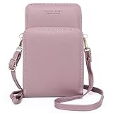 Kleine Handy Umhängetasche - PU Leder Geldbörse Damen Brieftasche Crossbody Schultertasche reisepass Handytasche mit Kartenfächer Verstellbar Abnehmbar Schultergurt für Handy unter 6,9 Zoll, L