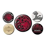 Pritties Accessories Echte HBO Game of Thrones Feuer und Blut 5 Stück Button Badge S