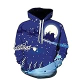 ADDZYY Herren Damen Kapuzenpullover 3D Printed Hoodies Langarm Lustige Weihnachtspullover Unisex Casual Top Sweatshirts Winter Warm Weihnachten Kleidung Bluse Top Unisex Weihnachten H