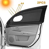 Gohytal Auto Seitenfenster Sonnenschirm, Auto Moskitonetze Autofenster Sonnenschutz Atmungsaktives Universal Sonnenblende für Seitenfenster Meshmaterial Schützt Mitfahrer/Baby/Kinder&Haustiere 2 Stück