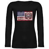 Shirtracer American Football Outfit Trikot - Football Vintage mit Amerika Flagge - XL - Schwarz - Geschenk - BCTW071 - Langarmshirt D