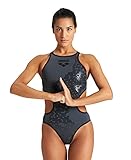 ARENA Damen Tech Back MaxLife One Piece Swimsuit Einteiliger Badeanzug, Sechseckiger Asphalt, 34