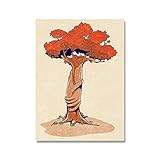 VCFHU Wald Baden Leinwand Bild Baum Mit Hand Poster Kunstdruck Abstrakte Wand Bilder GroßEr Baum Bilder Wohnzimmer Wohnkultur Wandbild 50x70cm Kein R