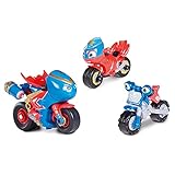 Ricky Zoom T20064 Action Figurenset, Spielset mit Steel Awesome, Spielzeugmotorrad, Ricky und Loop Hoopla, Kinder-Motorradspielzeug für Jungen und Mädchen ab 3 Jahren, Mehrfarbig