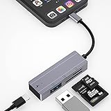 4in1 TF/SD Kartenleser, USB Kamera Adapter, OTG Datensynchronisationskabel mit Ladefunktion, kompatibel mit iPhone/iPad, unterstützt Kamera, Kartenleser, USB Flash Laufwerk, Maus, Tastatur, Hubs, MIDI