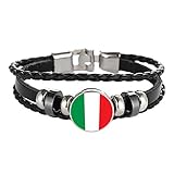 Italien Flagge geflochtenes Armband Leder Kette Kristall Armband Souvenir, Mode handgefertigte Armband für Mann & Frau besonderes Tagesgeschenk